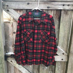Vintage Pendleton virgin wool plaid flannel large